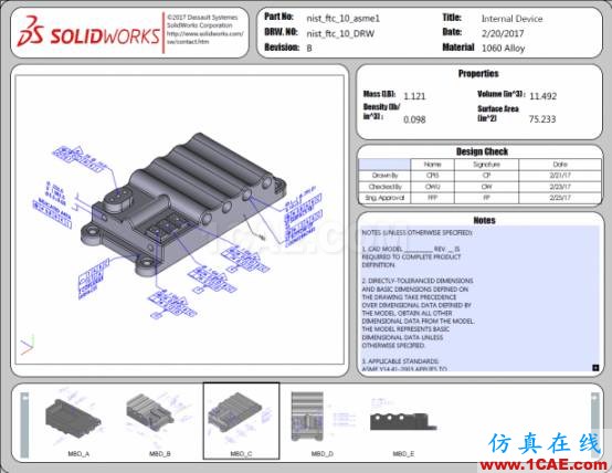 3D PDF樣本：國家標準與技術(shù)研究所（NIST）測試裝配體solidworks simulation培訓教程圖片11