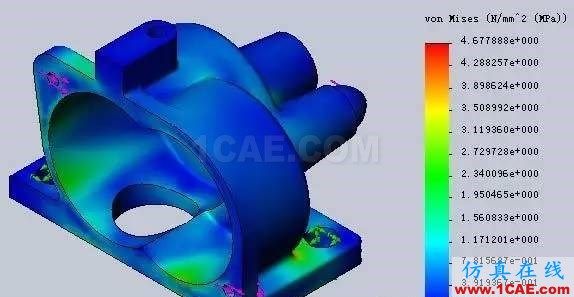 solidworks有限元分析（搖擺機(jī)構(gòu)）案例solidworks仿真分析圖片2