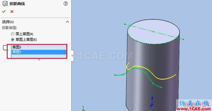 solidworks如何使用投影曲線？solidworks simulation培訓(xùn)教程圖片12