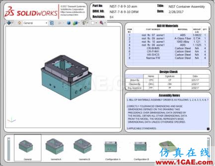 3D PDF樣本：國家標準與技術(shù)研究所（NIST）測試裝配體solidworks simulation學習資料圖片6