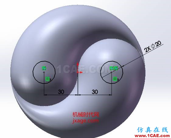 SolidWorks如何通過掃描創(chuàng)建太極圖？solidworks simulation培訓教程圖片14