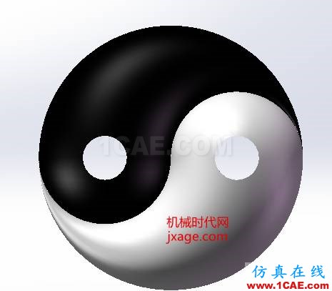 SolidWorks如何通過掃描創(chuàng)建太極圖？solidworks仿真分析圖片15